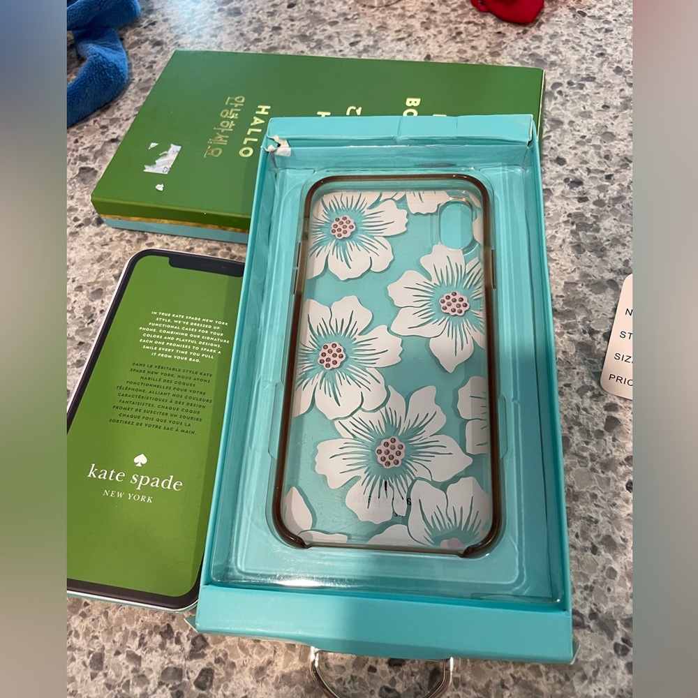 Kate Spade New York Iphone XR clear hardshell w floral print protective case new